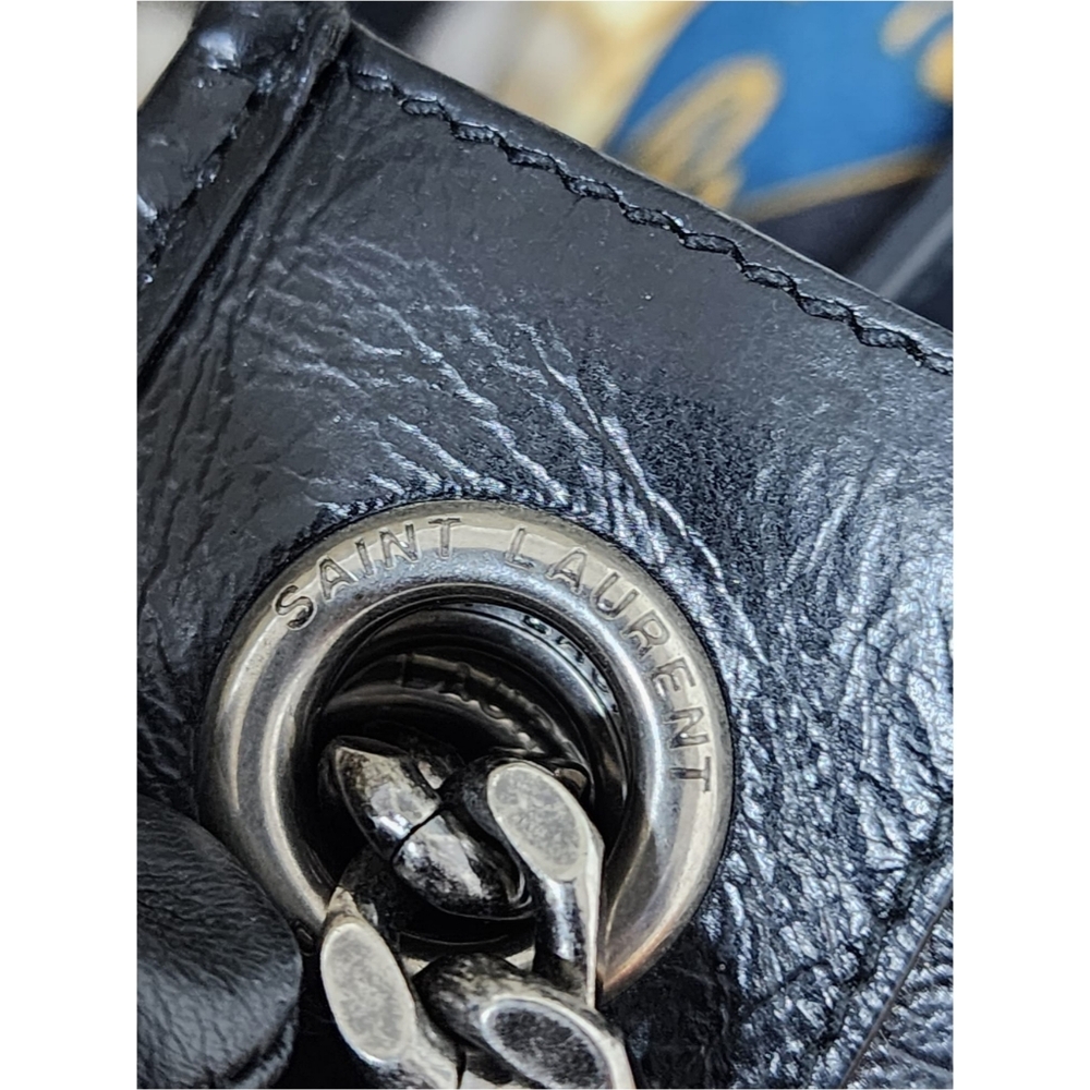 Saint Laurent Crinkled Calfskin Matelasse Monogram Large Niki Shopper Tote Black - Picture 11 of 15